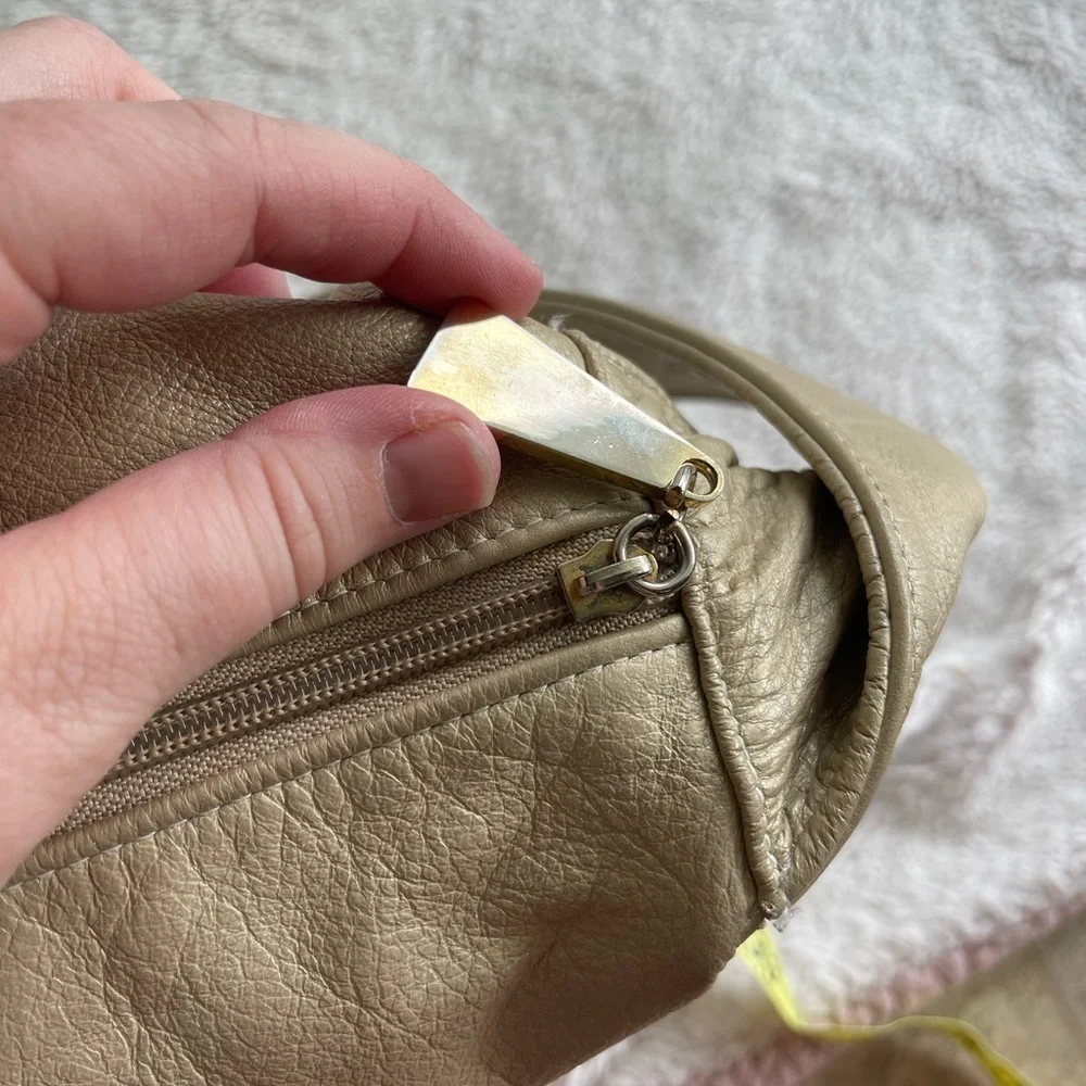 Vintage Paris gold metallic leather hobo bag